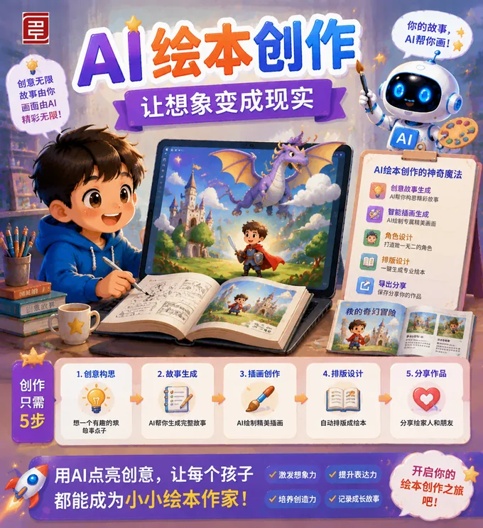 AI绘本创作课程海报